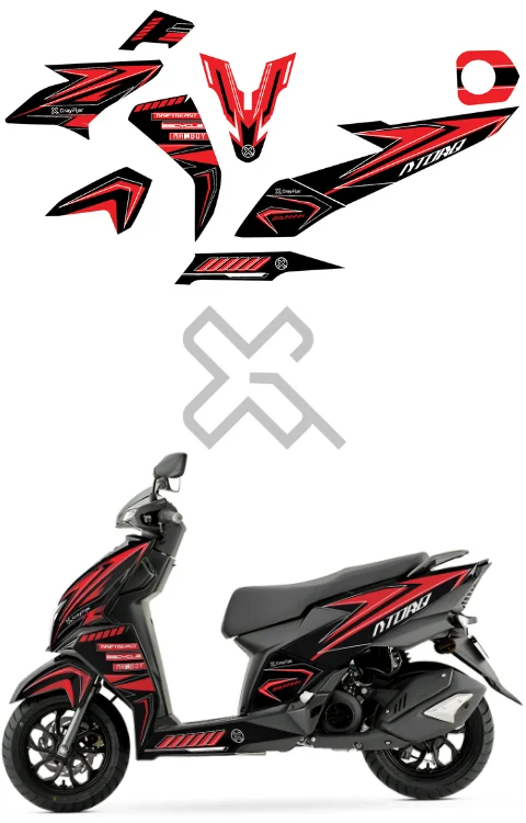 Cross Edition Full Body Sticker Compatible with Ntorq 125 | Made In Premium Matte Vinyl With FPF(Fade Protection Film), Water Proof, Precut Sticker, Pack Of 1 Compatible with Both Side